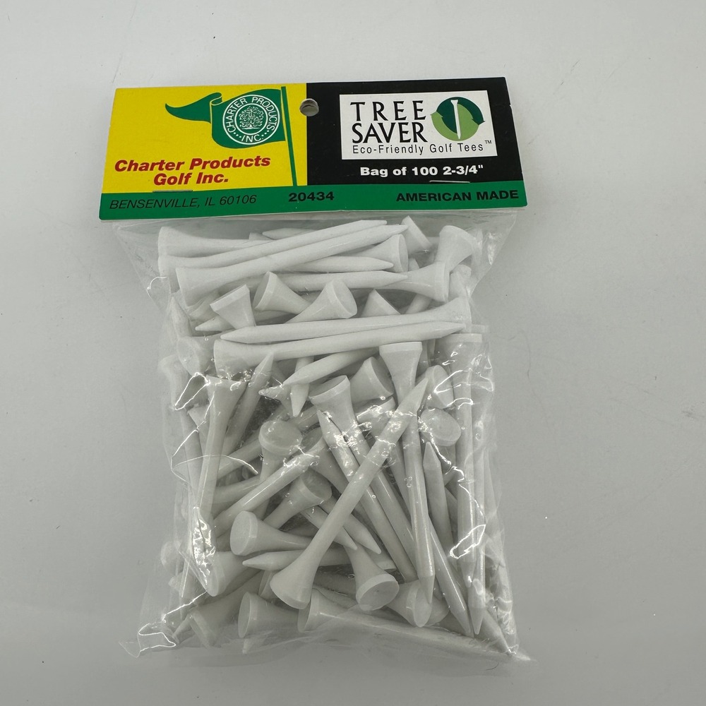 Charter Products Golf Tree Saver Eco-Friendly White Tees 100 Count 2-3/4 Inch